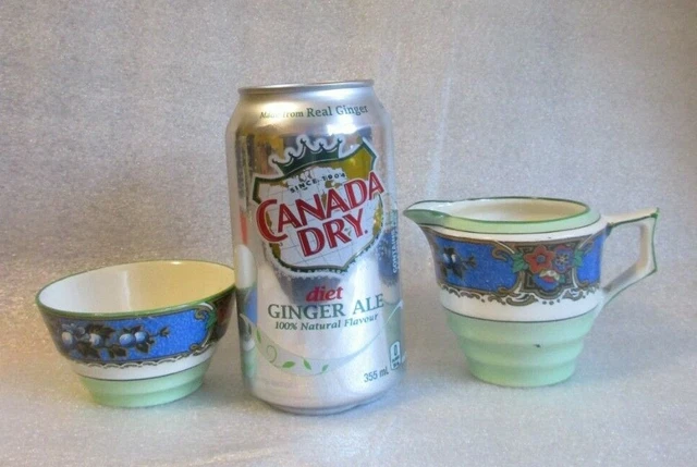 ROYAL WINTON 💝 Grimwades Creamer Cream & Open Sugar Bowl Art Deco Banded c 1930