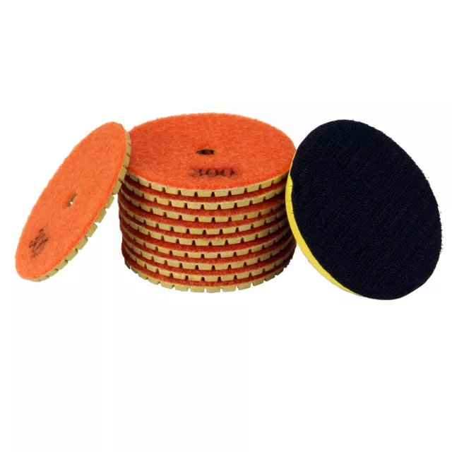 3-inch Diamond Wet Polishing Pad Grit 300 10pcs for Granite Concrete Marble