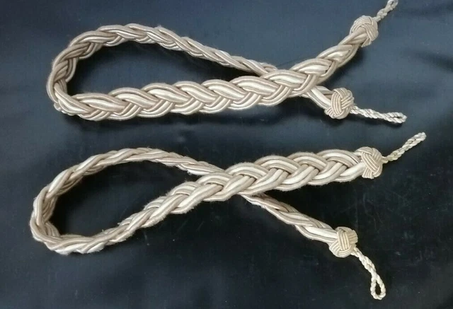 1 Pair Vintage CHURCH Curtain Buckle Holder Tie back Rope Fabric Clips Window