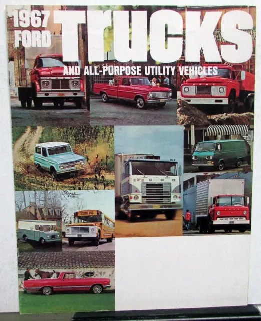 1967 Ford Truck Full Line Pickup Van Bronco Ranchero Sales Brochure Mailer Orig