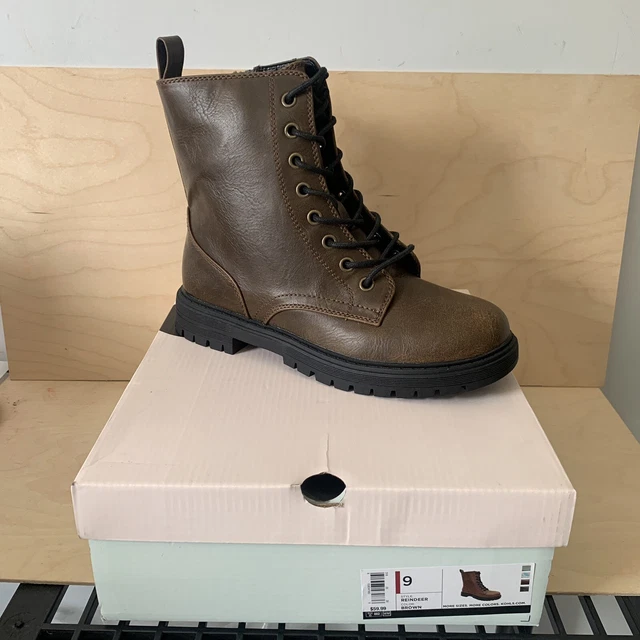 Sonoma Goods Reindeer Women's Combat Boots size 9 Brown Brand New *$60 MSRP*