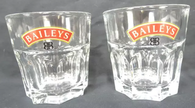 Baileys Irish Cream 2 x Short Thick Set Drinking Glasses