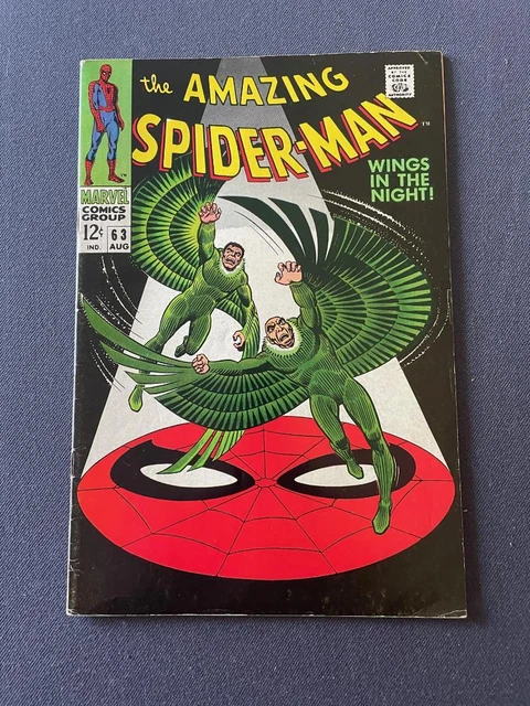 Amazing Spiderman 63 Solid Vgfn To Fine Vulture White Staples