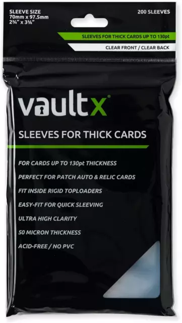Vault X Thicker Card Sleeves for Deeper Cards - Premium Soft Sleeves for Cards