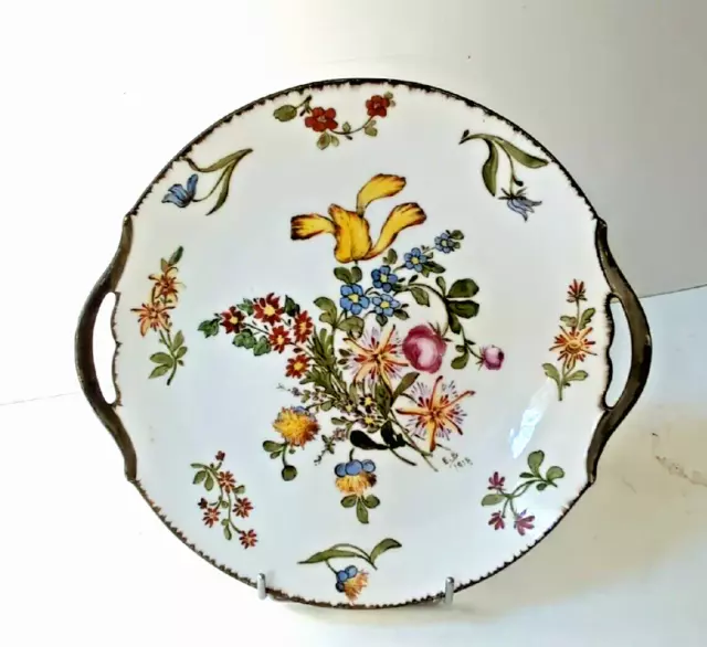 Ancienne Assiette 1900 Porcelaine De Limoges Décorée A La Main Signée