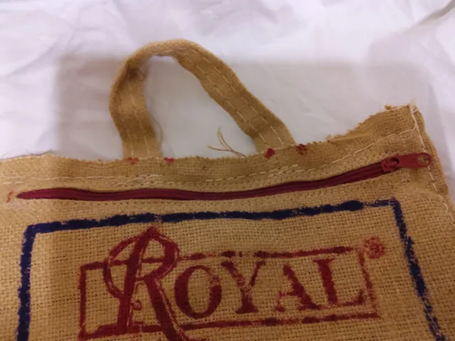 ROYAL BASMATI RICE Burlap Zippered Handled Bag Tote India $3.50 - PicClick
