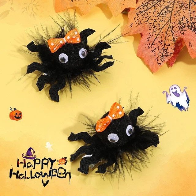Halloween Spider Hair Clips For Baby Girls Cute Animal Hairpin Barrettes 2 PCS