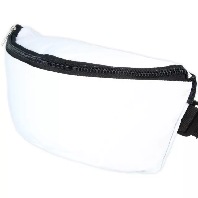 LARGE WHITE CANVAS BUM BAG Fanny Pack Travel Holiday Phone Festival Money Belt