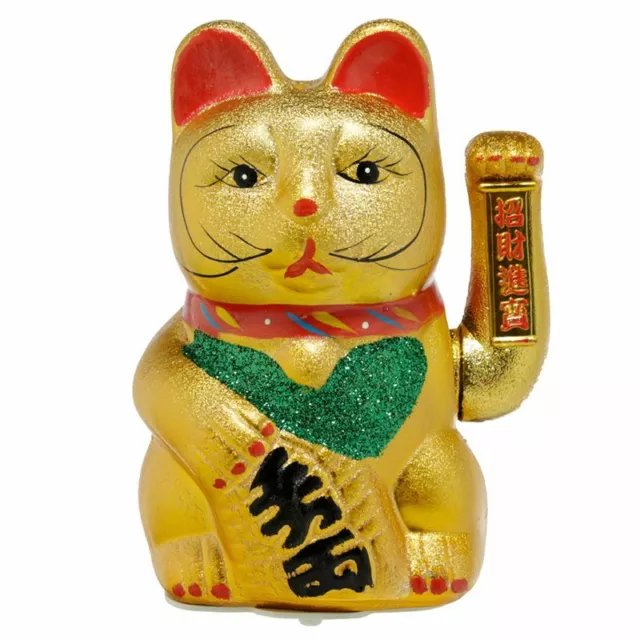 Maneki Neko Large Lucky Waving Cat Figure Feng Shui Beckoning Fortune Ornament