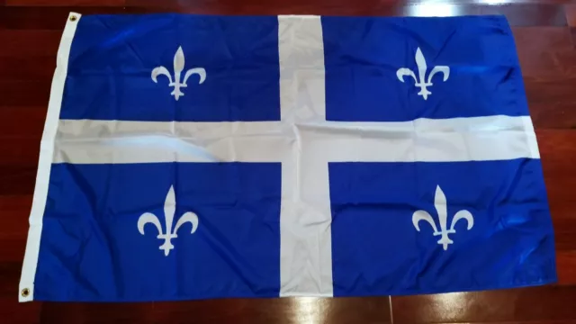 Quebec Province Canada Flag Banner 35x56 Blue White Sports Boat Ship Grommet New