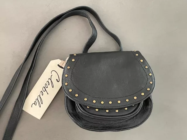 NEW Cleobella Black Mini Studded Crossbody Satchel Bag