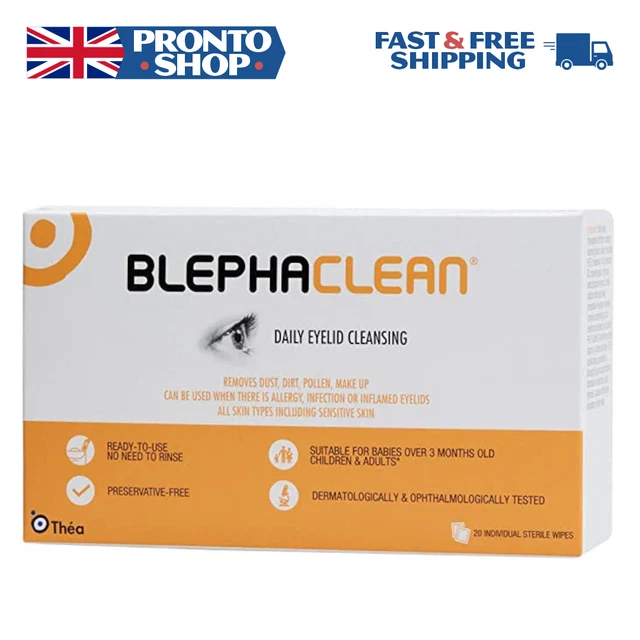 BLEPHACLEAN PRESERVATIVE FREE Eyelid Wipes For Blepharitis & Dry Eye
