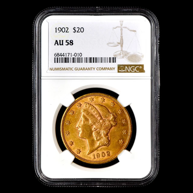 1902-P $20 Gold Liberty ✪ Ngc Au-58 ✪ Almost Uncirculated Double Eagle ◢Trusted◣
