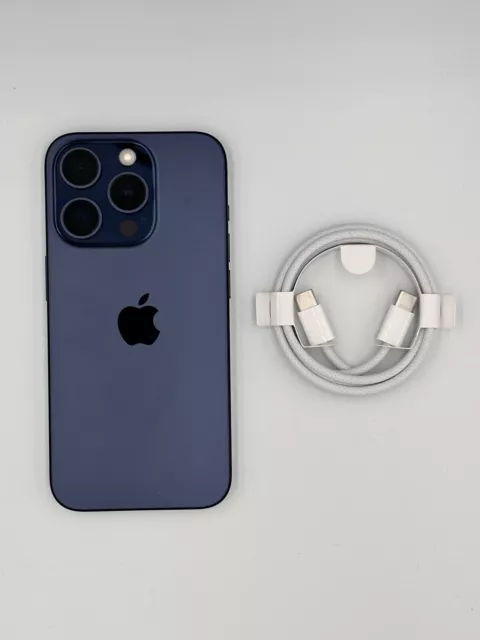 Apple iPhone 15 Pro Blue Titanium 128GB Unlocked Full Apple Warranty BRAND NEW!