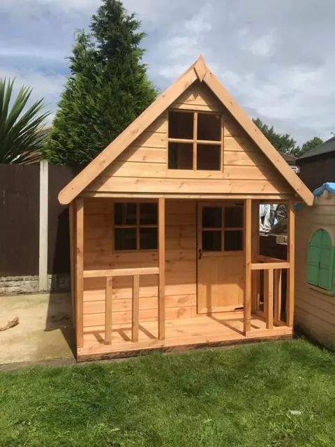 Wooden 6x6 Outdoor Childrens Playhouse - FULLY T&G - Wendy House Kids Timber Den