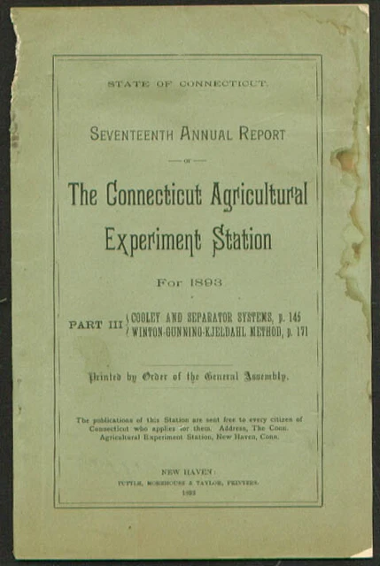 Connecticut Agricultural Experiment Station Report 1893