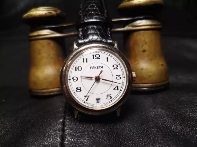RARE Vintage men's watch "ROCKET" (Raketa). mechanical Soviet wristwatch