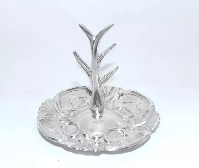 Antique Reynolds Angels Sterling Silver Ring Tree, Ring Dish Birmingham 1912