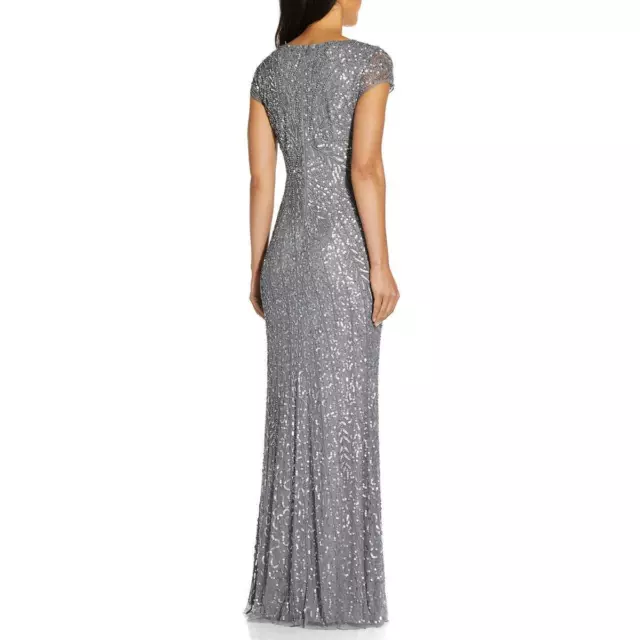 Adrianna Papell Womens Beaded Mermaid Formal Evening Dress Gown BHFO 3237 2