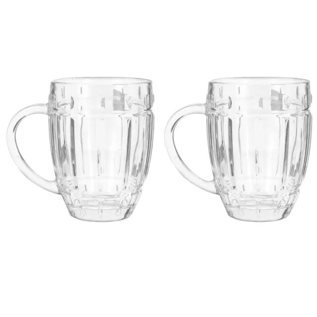 German Beer Stein Mug 500ml Glass Tankard Cider Beer Drink Mug Bar Pub Party 2x