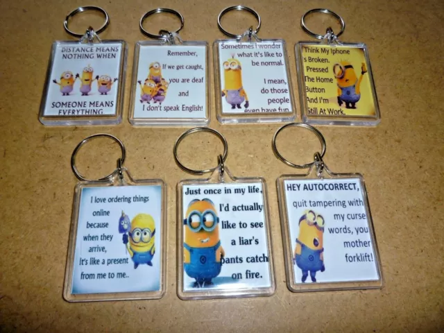 More Great Minions Quotes Keyrings. Novelty. Great Gift. Free P&P. Many Designs