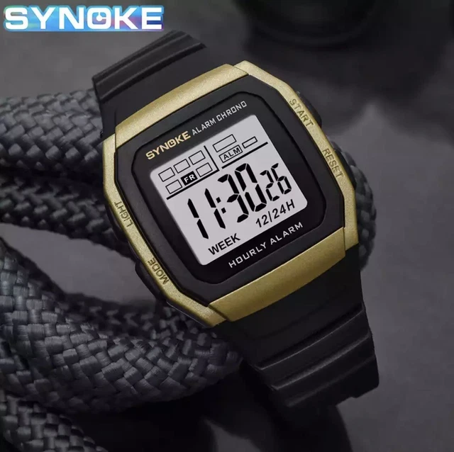 Montre De Sport Multifonction Synoke - Cadran Or, Unisexe, Neuf Avec Etiquettes