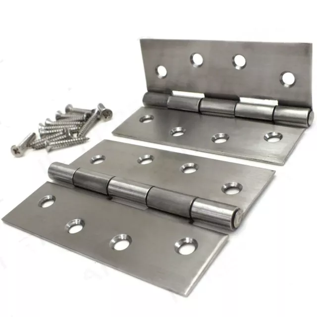 10x LONG 4"/100mm BUTT HINGES Stainless Steel Heavy Duty BULK Indoor/Outdoor