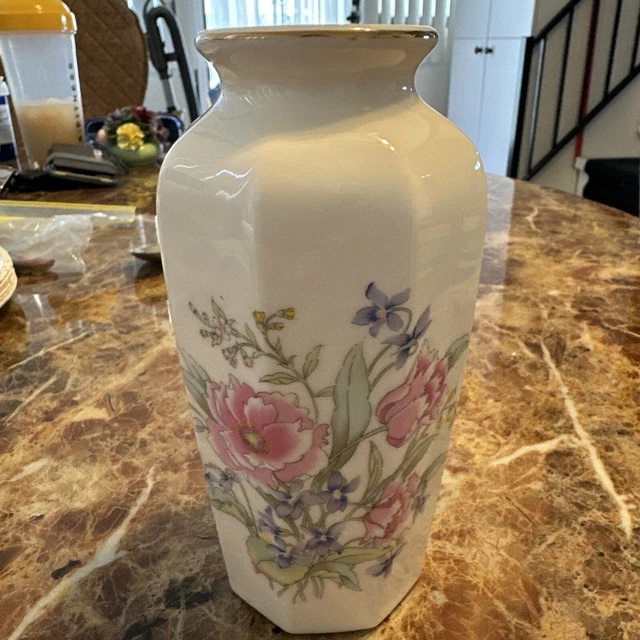 Vintage Ceramic Fine China Floral Painted Vase Japan