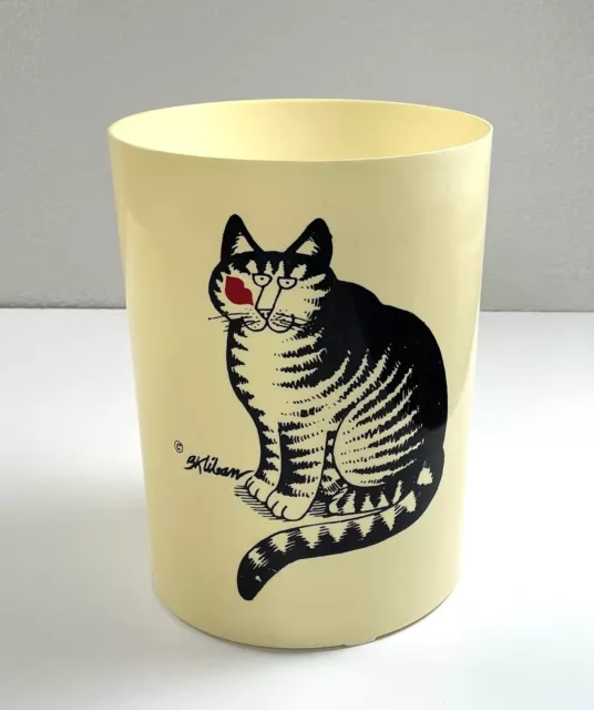 Vintage B Kliban Cat Plastic Trash Can Waste Basket