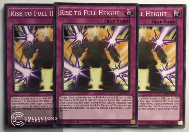 Yu-Gi-Oh! SHVI-EN077 - 3 x Rise to Full Height - 1st edition - Common