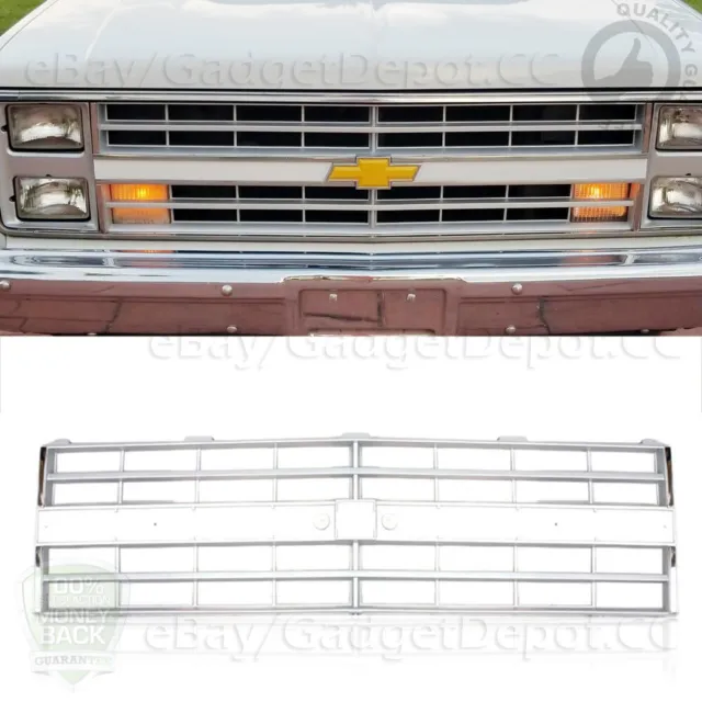 Silver Grille w/Molding Holes Assembly New for 85-86 Chevy C/K 87-88 R/V Pickup