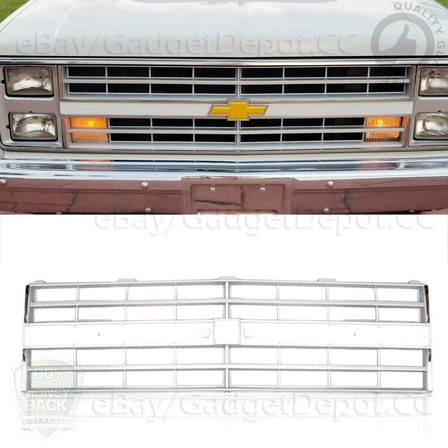 Silver Grille w/Molding Holes Assembly New for 85-86 Chevy C/K 87-88 R/V Pickup