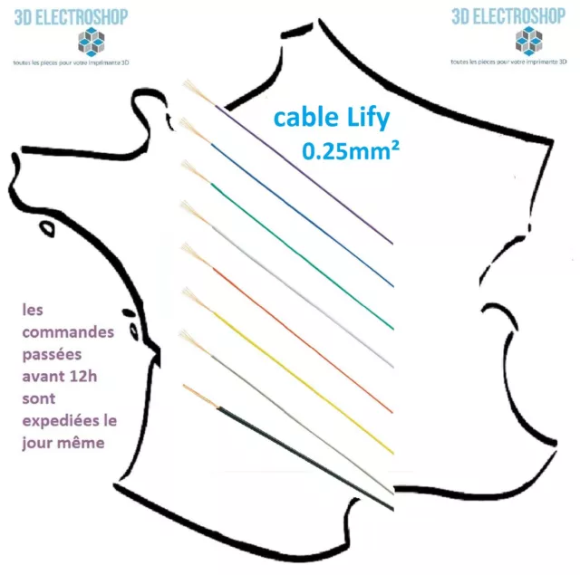 Fil électrique de câblage extra souple lify 0.25mm²