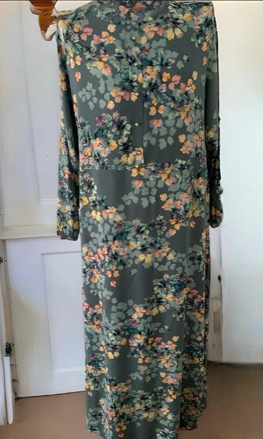 Robe Longue Vintage Burnichon Des Années 70 - Taille 42 - Imprimé Floral Bohème - Made In France