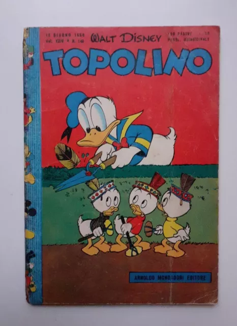 Topolino libretto n. 140  Walt Disney originale Giugno 1956 con bollino