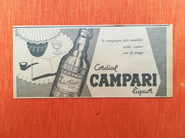 Vecchia Pubblicita' Cartacea Originale Advertising Cordial "Campari"