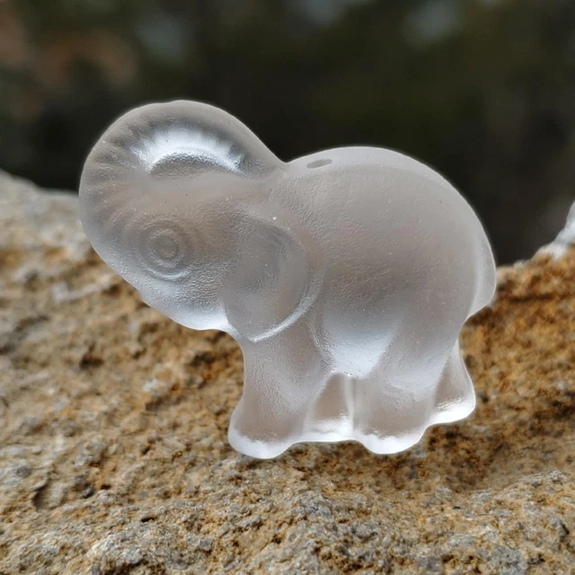 Genuine Vintage Swarovski Camphor Glass Crystal Elephant Focal Pendant Bead