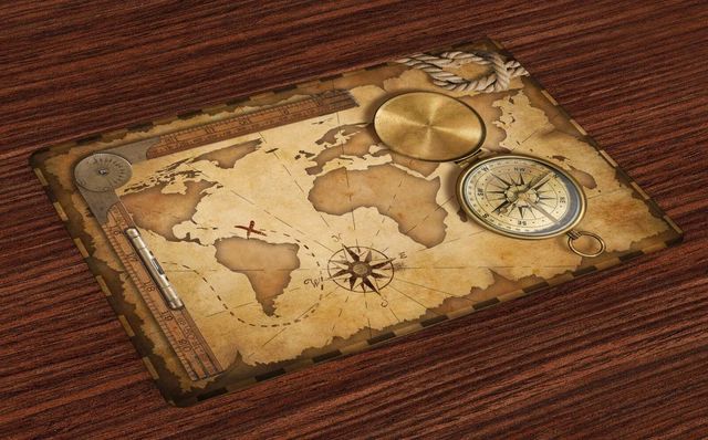 CARTA GEOGRAFICA TOVAGLIA da esterno Antique Map parete di legno EUR 33