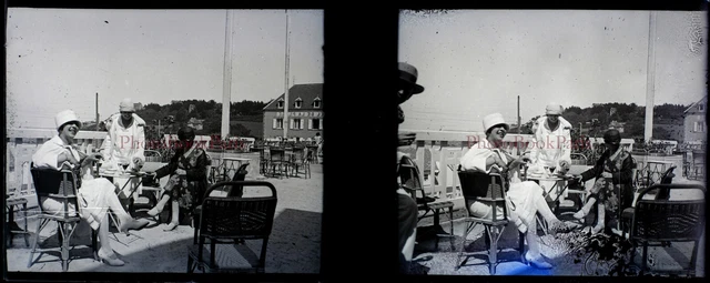 Famille Photo Plaque de verre Amateur c1930 NEGATIVE Stereo Vintage PL28L8n8