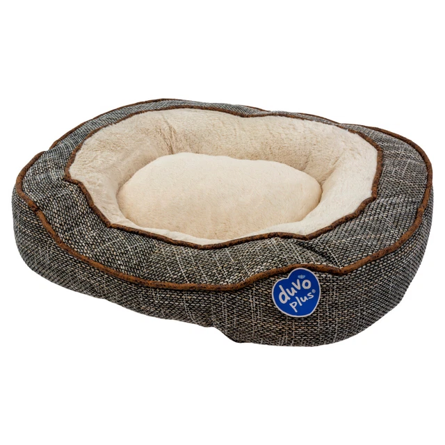 Duvo+ Lit Polaire Ergo Ovale Gris/Blanc pour Chats, Différentes Tailles, Neuf