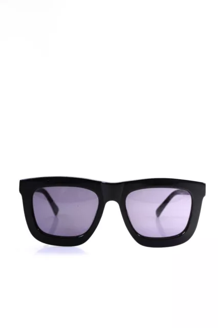 Karen Walker Womens Thick Rimmed Square Plastic Sunglasses Black