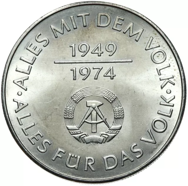 Commemorative coin East Germany GDR 10 Mark 1974 A - 25 Years GDR 1949-1974 UNC