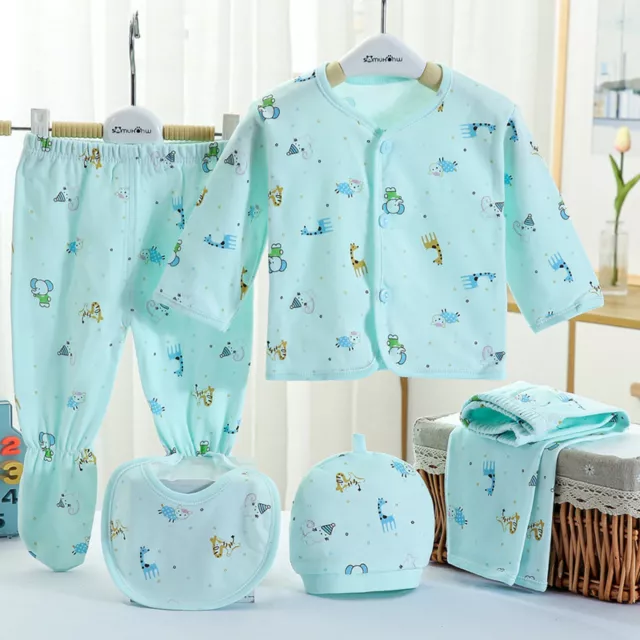 5 pz top a maniche lunghe cartoni animati neonate bambine + cappello + pantaloni + set abiti bavaglino 12