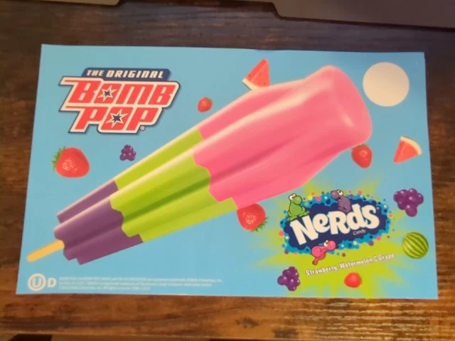 JOLLY RANCHER BOMB Pop (Bomb Pop) Ice Cream Truck Sticker 8"x 5" FREE