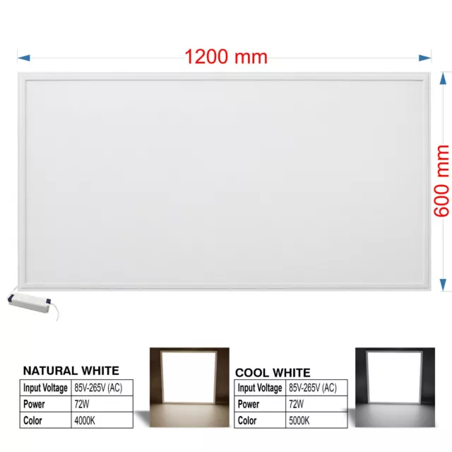 LED Panel Light 600x600 Flat 1200 x 600 Recessed Suspended Down Ceiling Lights