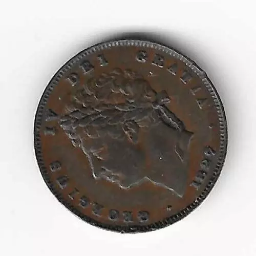 King George IV (4th) 1827 Coinage Third Farthing British Coin