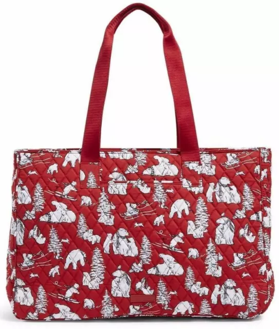 Vera Bradley Large Dual Compartment Travel Bag Beary Merry Red Holiday  NWT