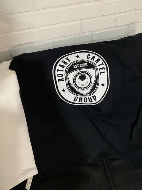 Rotary Cartel T-shirt  men size 2xl black color rotary mazda rx7 Wankel engine