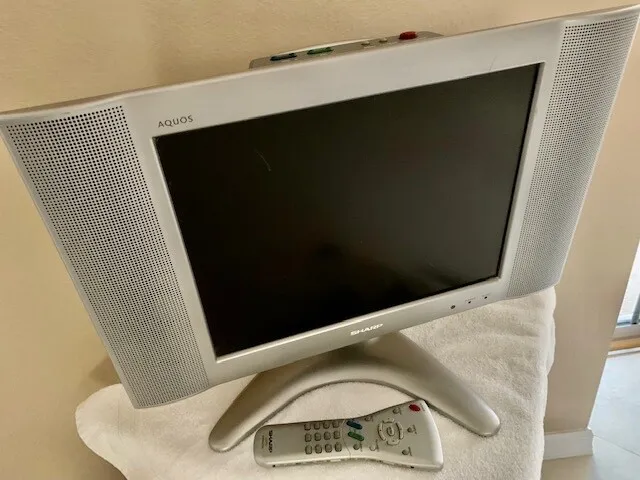 SHARP LCD TV Aquos Classic w/Stand & Remote, SHARP adaptor cord and coaxial cord