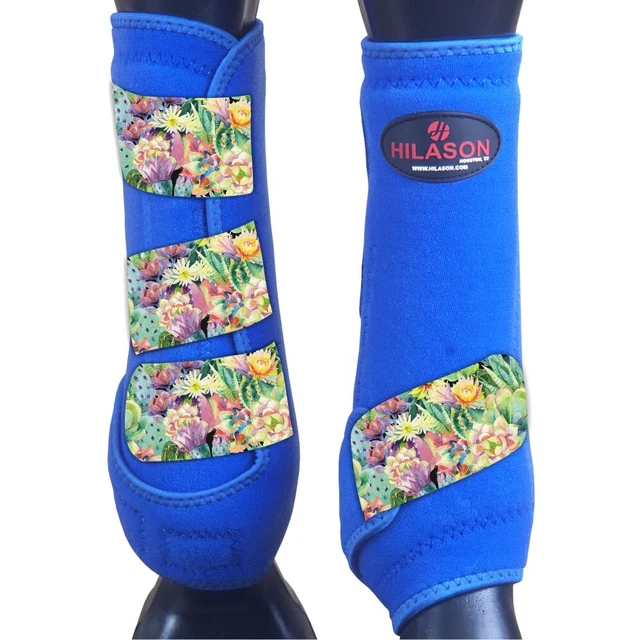 22CN Hilason Horse Medicine Sports Boots Rear Hind Leg Royal